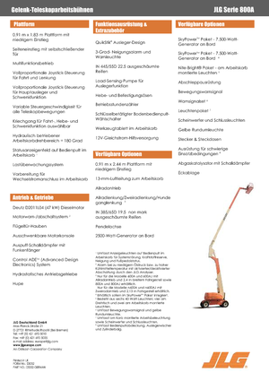 Zglobna podizna platforma na kotačima JLG 800A