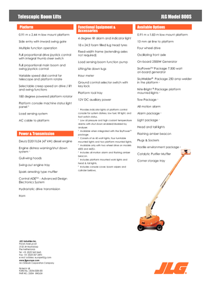 Teleskopska podizna platforma na gusjenicama JLG 800S