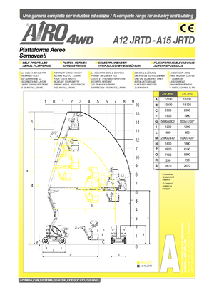 Zglobna podizna platforma na kotačima AIRO A 12 JRTD