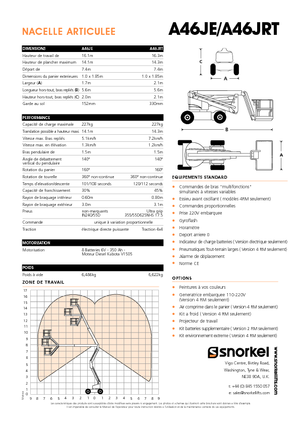 Zglobna podizna platforma na kotačima Snorkel A46JE