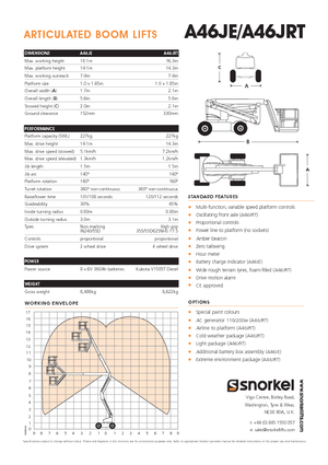 Zglobna podizna platforma na kotačima Snorkel A46JE