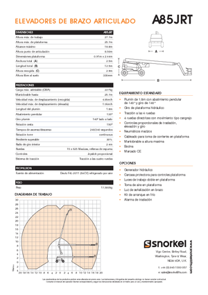 Zglobna podizna platforma na kotačima Snorkel A85JRT