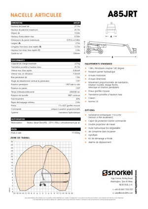 Zglobna podizna platforma na kotačima Snorkel A85JRT