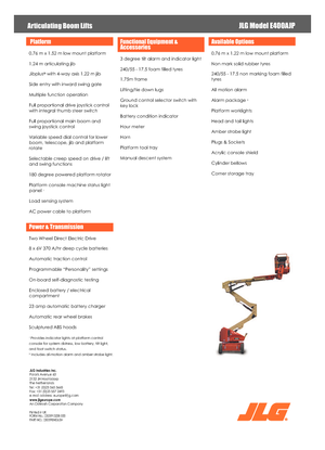 Zglobna podizna platforma na kotačima JLG E400AJP