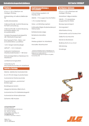 Zglobna podizna platforma na kotačima JLG E400AJP