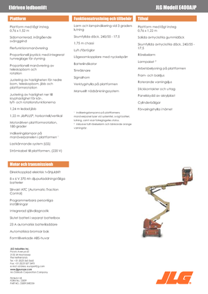 Zglobna podizna platforma na kotačima JLG E400AJP