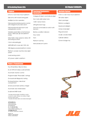 Zglobna podizna platforma na kotačima JLG E400AJPN