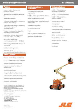 Zglobna podizna platforma na kotačima JLG E450A