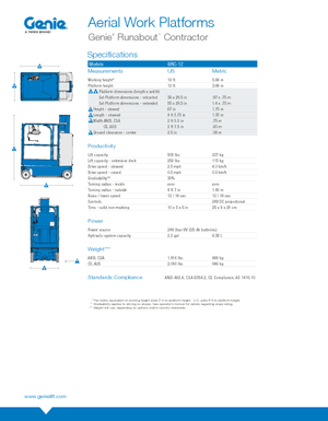 Teleskopska podizna platforma na gusjenicama Genie GRC-12 Runabout