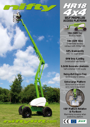 Zglobna podizna platforma na kotačima Niftylift HR 18