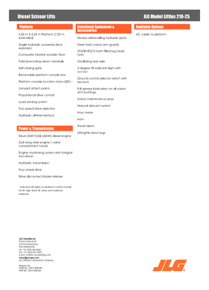 Dizalice na škare na kotačima JLG Liftlux 210-25