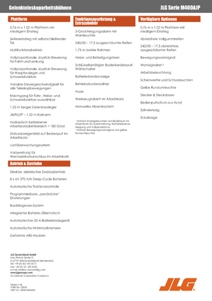 Zglobna podizna platforma na kotačima JLG M400AJP