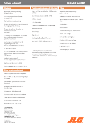 Zglobna podizna platforma na kotačima JLG M400AJP