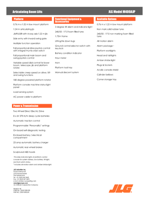 Zglobna podizna platforma na kotačima JLG M400AJP