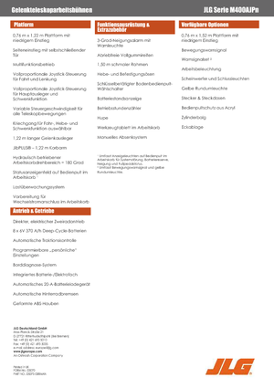 Zglobna podizna platforma na kotačima JLG M400AJPN