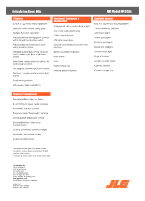 Zglobna podizna platforma na kotačima JLG M400AN