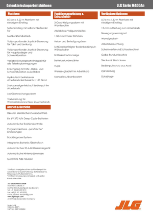 Zglobna podizna platforma na kotačima JLG M400AN