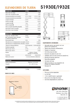 Dizalice na škare na kotačima Snorkel S1930E
