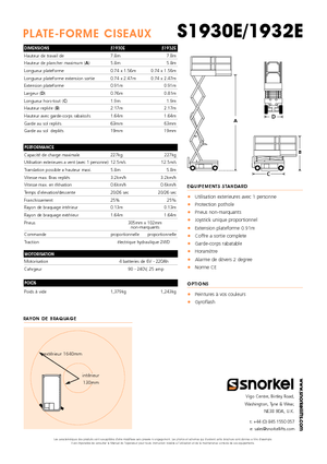 Dizalice na škare na kotačima Snorkel S1930E