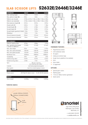 Dizalice na škare na kotačima Snorkel S3246E