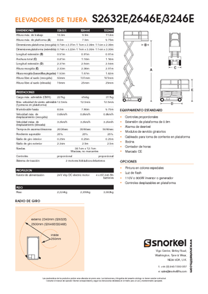 Dizalice na škare na kotačima Snorkel S3246E