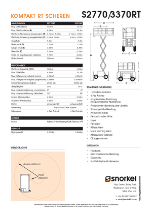 Dizalice na škare na kotačima Snorkel S2770RT