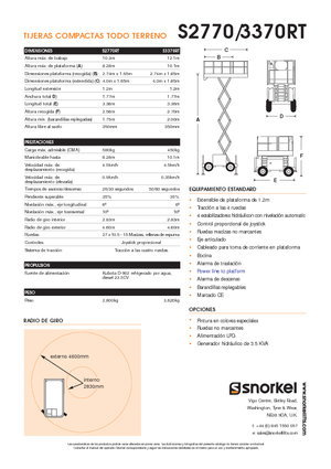 Dizalice na škare na kotačima Snorkel S2770RT