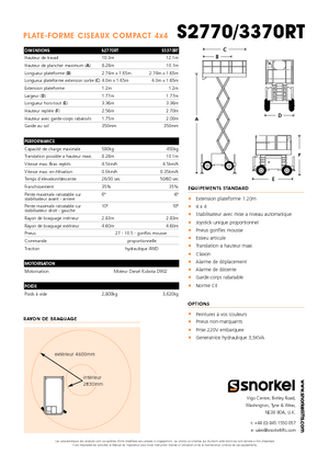 Dizalice na škare na kotačima Snorkel S2770RT