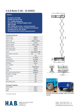 Dizalice na škare na kotačima HAB S 280-25 D 4WD S
