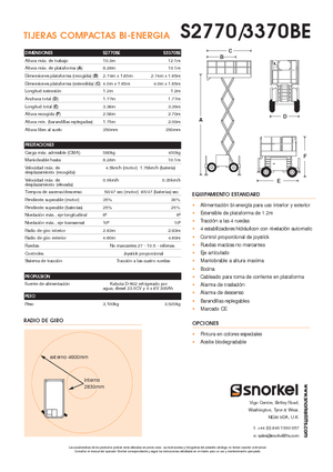 Dizalice na škare na kotačima Snorkel S3370BE
