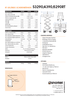 Dizalice na škare na kotačima Snorkel S 4390 RT