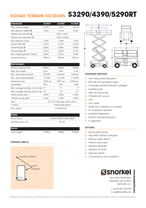 Dizalice na škare na kotačima Snorkel S 4390 RT