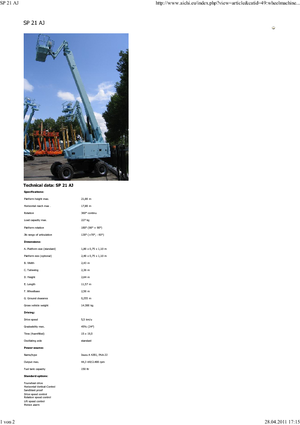 Teleskopska podizna platforma na gusjenicama Aichi SP21AJ