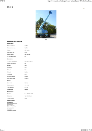 Teleskopska podizna platforma na gusjenicama Aichi SP25B