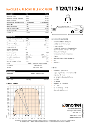 Teleskopska podizna platforma na gusjenicama Snorkel T126J