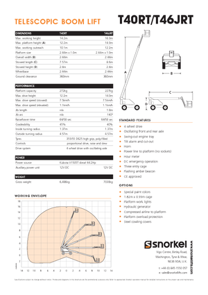 Teleskopska podizna platforma na gusjenicama Snorkel T40RT