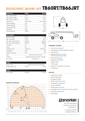 Teleskopska podizna platforma na gusjenicama Snorkel T60RT