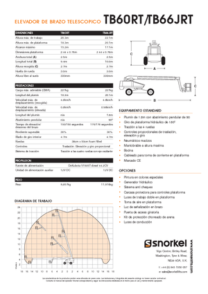 Teleskopska podizna platforma na gusjenicama Snorkel T60RT