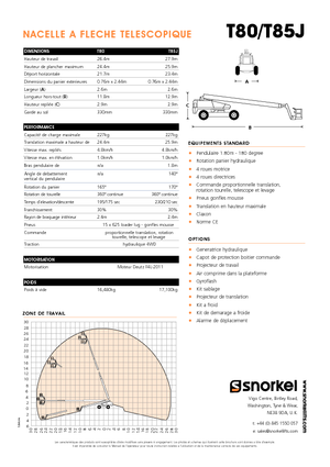 Teleskopska podizna platforma na gusjenicama Snorkel TB85J