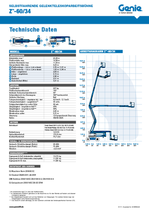 Zglobna podizna platforma na kotačima Genie Z-60/34