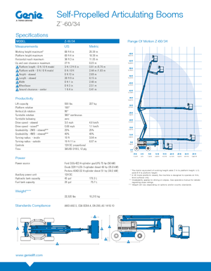 Zglobna podizna platforma na kotačima Genie Z-60/34