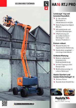 Zglobna podizna platforma na kotačima Haulotte HA16 RTJ PRO