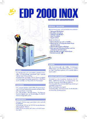 Dizalice za palete Stöcklin EDP 2000 Inox