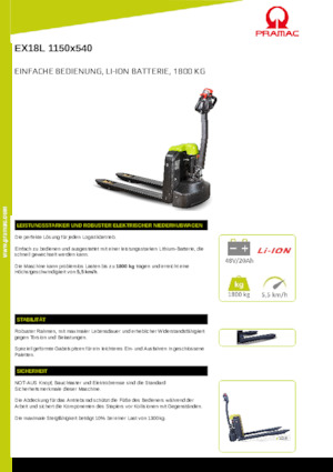 Dizalice za palete PRAMAC Lifter EX 18 L