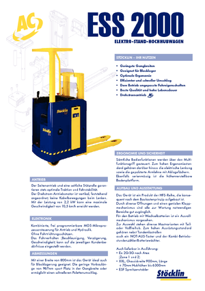 Paletni viličar za stojeće rukovatelje Stöcklin ESS 2000