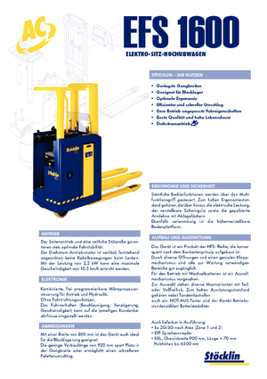 Paletni viličar za sjedeće rukovatelje Stöcklin EFS 1600