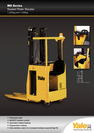 Paletni viličar za sjedeće rukovatelje Yale MS 12 S