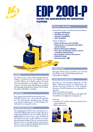 Platforma za stojeće rukovatelje za paletne viličare Stöcklin EHP 2000 P