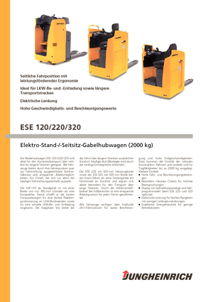 Paletni viličari za sjedeće vozače Jungheinrich ESE 120