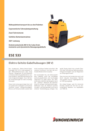 Paletni viličari za sjedeće vozače Jungheinrich ESE 533